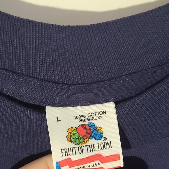 Vtg 90s Pigeon Forge Midnight Road Race/Diet Coke Blue Large Shirt SIngle Stitch - Picture 3 of 5